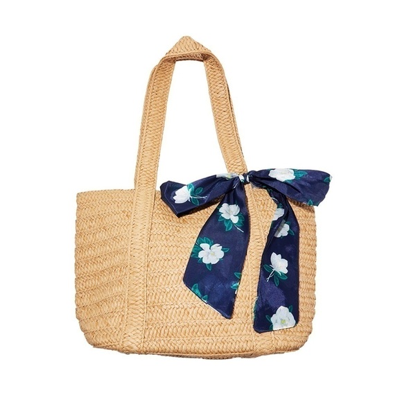Draper James Straw Bag With Floral Scarf - Picture 4 of 11